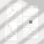 elegant style white hand drawn floral wedding card template